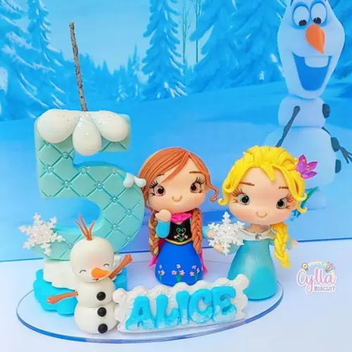Topo de Bolo Biscuit Frozen