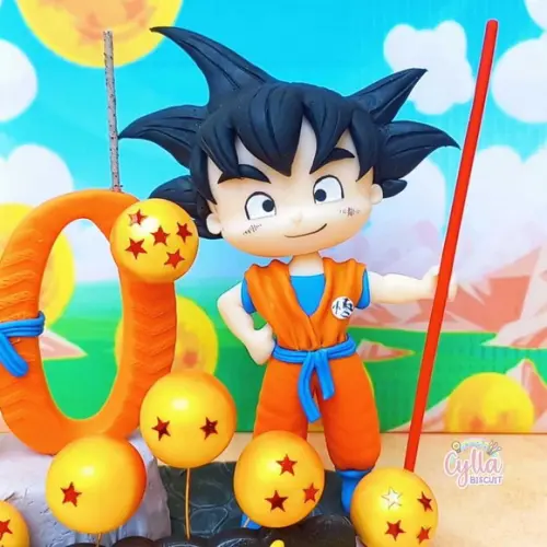 Topo de Bolo Personalizado Dragon Ball Z em Biscuit