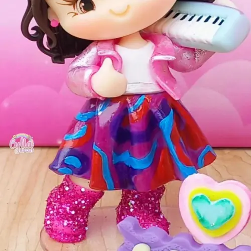 Topo de Bolo Personalizado Kallys Mashup em Biscuit