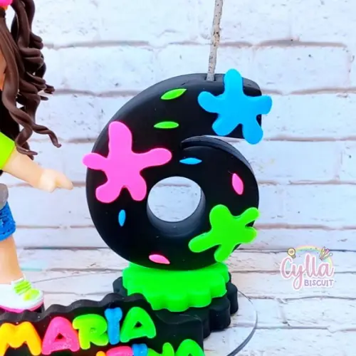 Topo de Bolo Tik Tok Neon