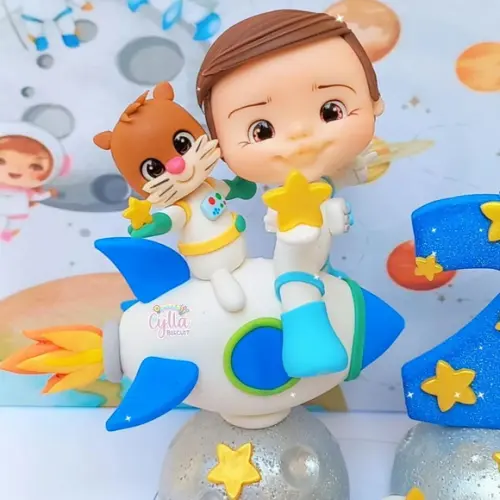 Topo de Bolo Vela Show da Luna Biscuit
