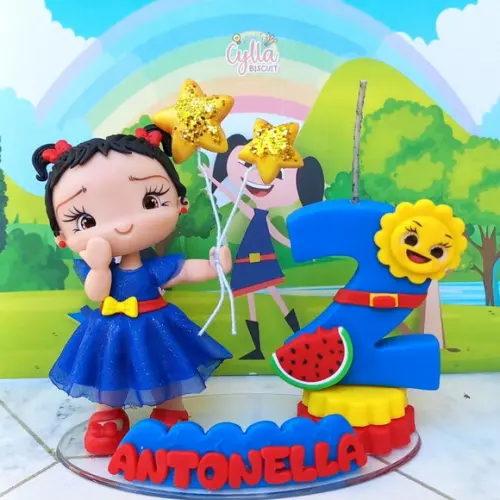 Topo de Bolo Vela Show da Luna Biscuit