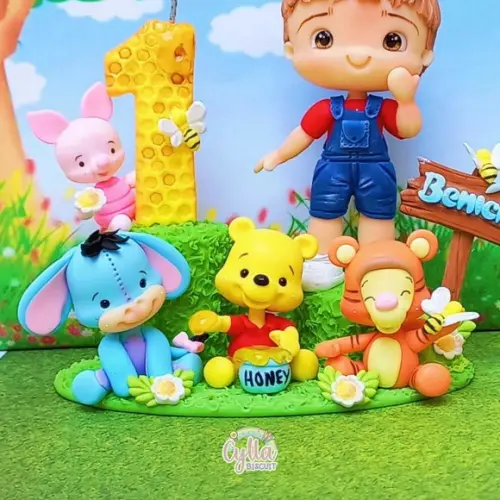 Topo de Bolo Vela Ursinho Pooh