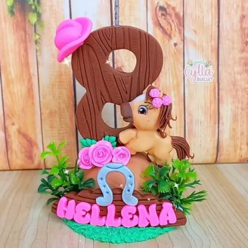 Vela Cavalinho Boiadeira em Biscuit