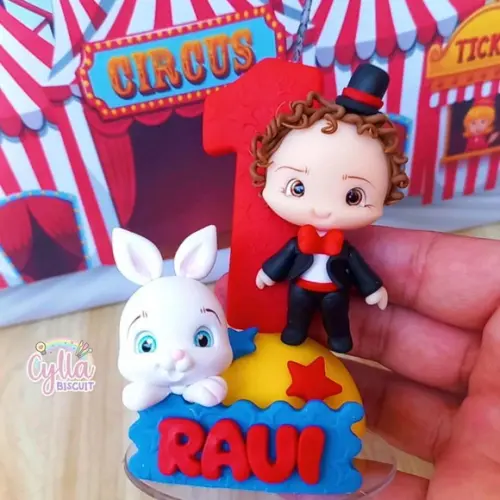 Vela Circo Mágico em Biscuit