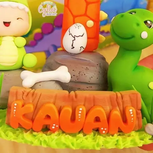 Vela Dinossauro Baby Topo de Bolo Biscuit