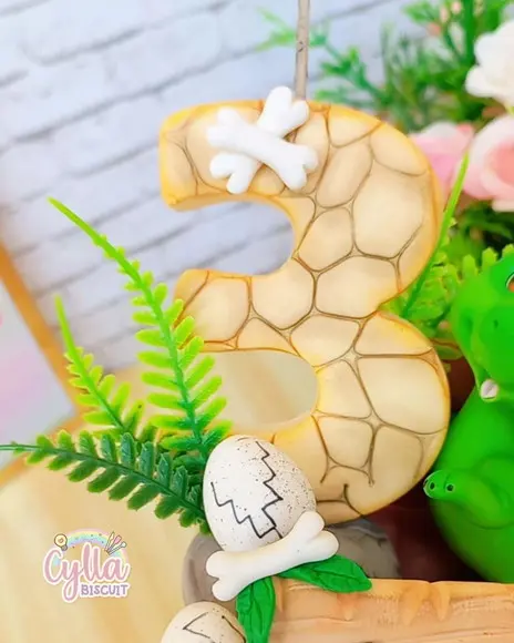 Vela Dinossauro Baby Topo de Bolo Biscuit