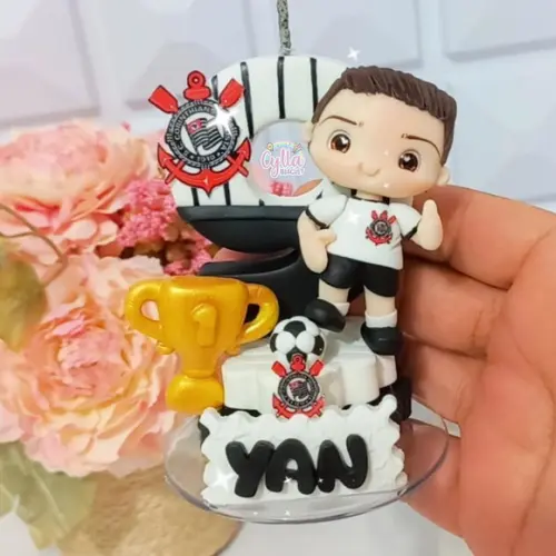 Vela em Biscuit Futebol