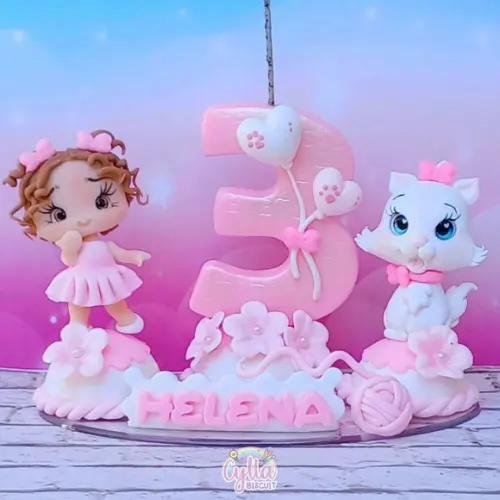 Vela Gata Marie em Biscuit
