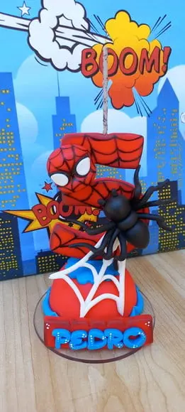 Vela Homem Aranha em Biscuit