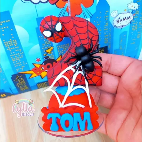 Vela Homem Aranha em Biscuit