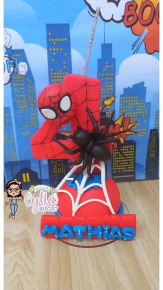 Vela Homem Aranha em Biscuit