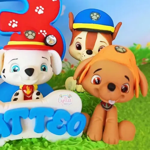 Vela Patrulha Canina Topo de Bolo Biscuit