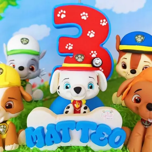 Vela Patrulha Canina Topo de Bolo Biscuit