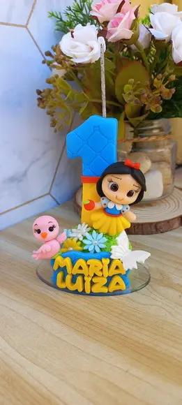 Vela Personalizada Branca de Neve Biscuit