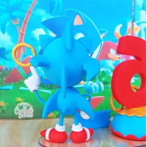 Vela Sonic Topo de Bolo Biscuit