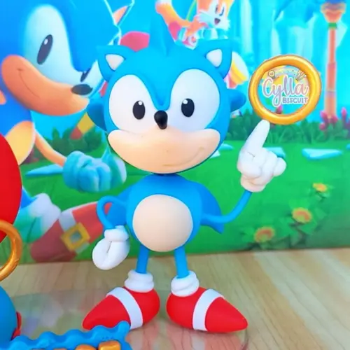 Vela Sonic Topo de Bolo Biscuit