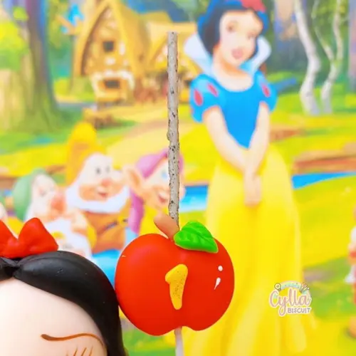 Vela Topo de Bolo Branca de Neve Biscuit