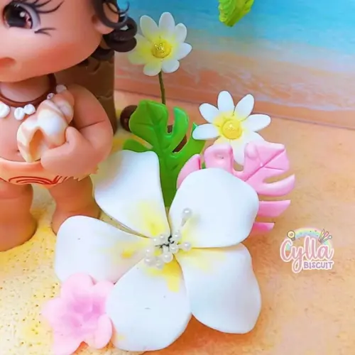 Vela Topo de Bolo Cenário Moana Baby Biscuit