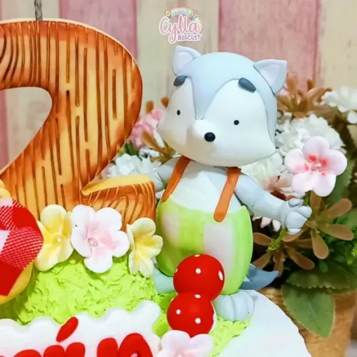 Vela Topo de Bolo Chapeuzinho Vemelho em Biscuit