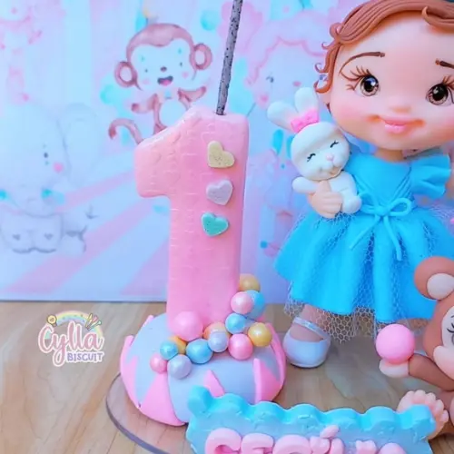 Vela Topo de Bolo Circo Rosa
