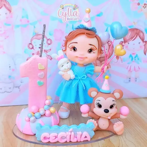 Vela Topo de Bolo Circo Rosa