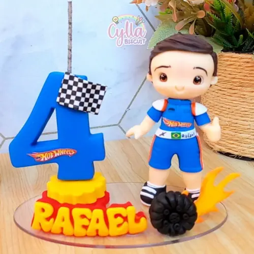 Vela Topo de Bolo Hot Wheels de Biscuit