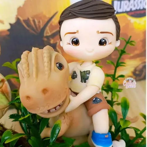 Vela Topo de Bolo Jurassic Word Biscuit