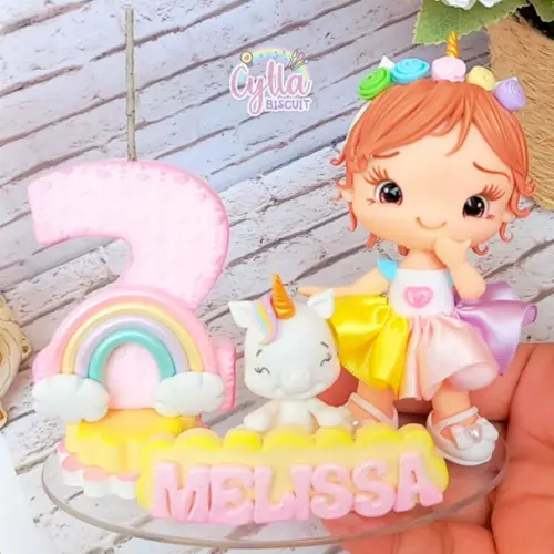 Vela Unicornio Topo de Bolo Biscuit