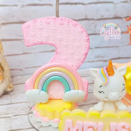Vela Unicornio Topo de Bolo Biscuit