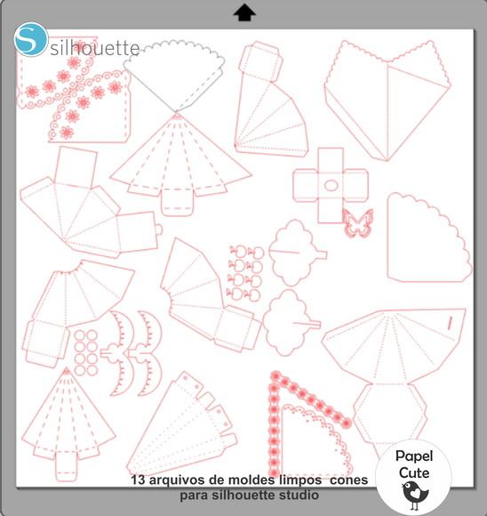 13 Arquivos de Corte Cone em Studio Silhouette