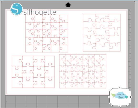 4 Arquivos de Corte Quebra Cabeça em Studio Silhouette