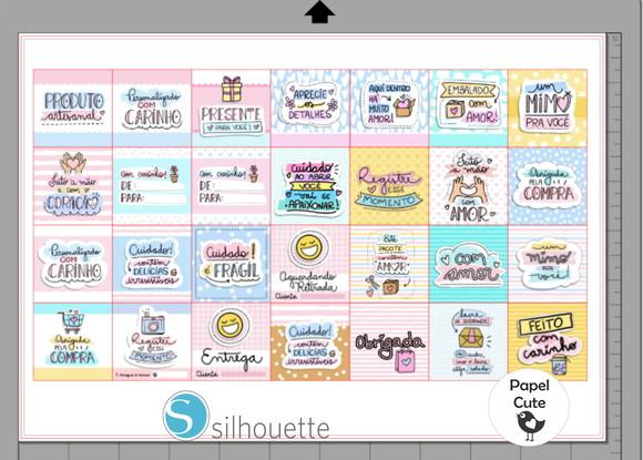 Arquivo de Corte Adesivos para Embalagem em Studio Silhouett