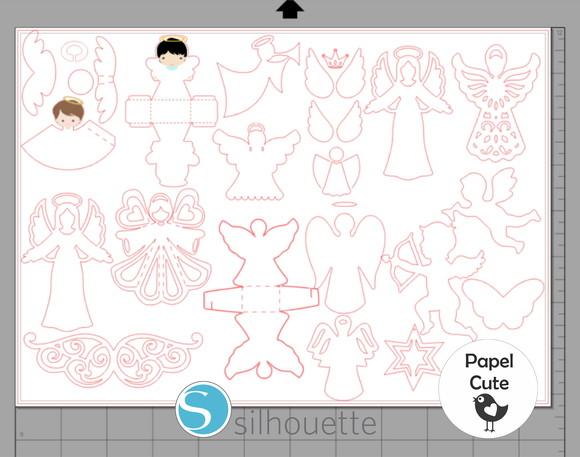Arquivo de Corte Anjos Diversos em Studio Silhouette
