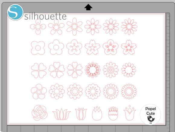 Arquivo de Corte Flores Delicadas em Studio Silhouette