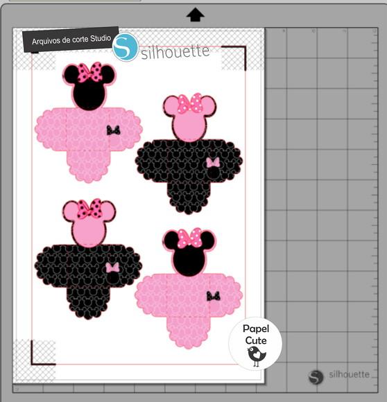Arquivo de Corte Forminhas Minnie Rosa em Studio Silhouett