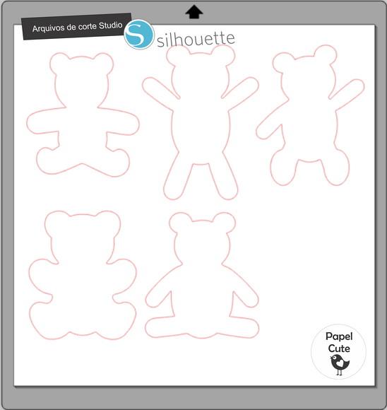 Arquivo de Corte Ursinhos Diversos em Studio Silhouette