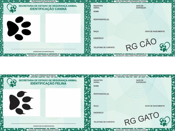 Arquivo Digital Rg Cão e Gato/ Png - pdf e Studio
