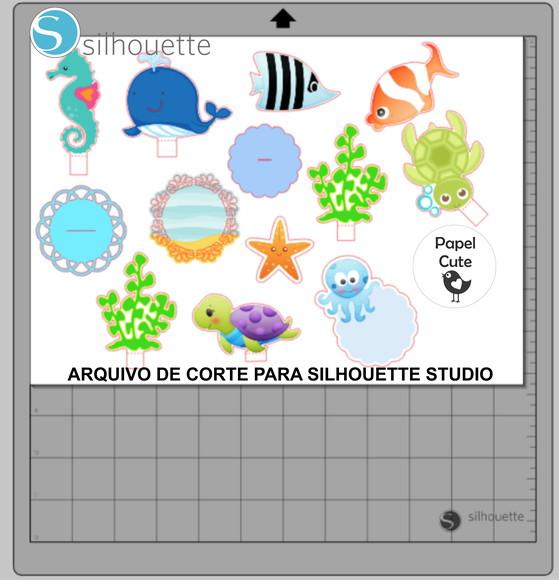 Arquivos de Corte Fundo do Mar 3d em Studio Silhouette