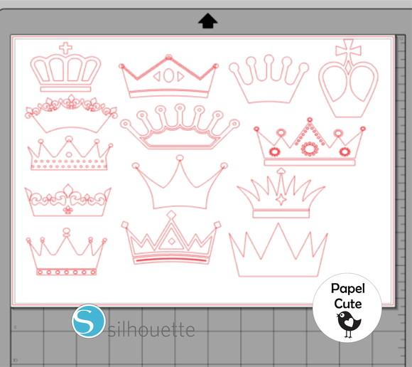 Recorte Coroas Princesas em Studio Silhouette