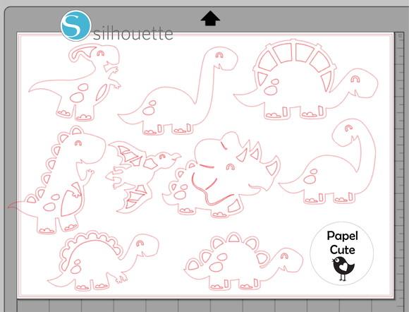 Recortes Dinossauros 2 em Studio Silhouette