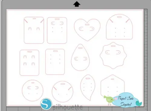 12 Arquivos de Corte Tags para Brincos em Studio