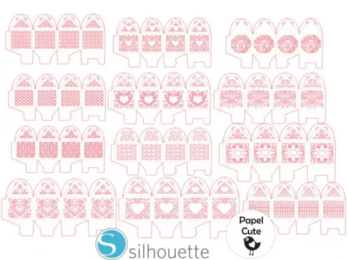 12 Moldes Caixas Rendadas em Studio Silhouette
