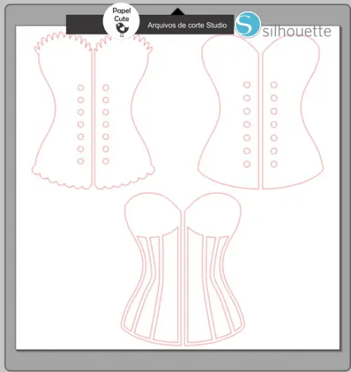 3 Arquivos de Corte Corseletes Studio Silhouette