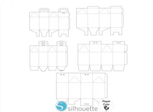 5 Caixas Milk Moldes Limpos Studio Silhouette