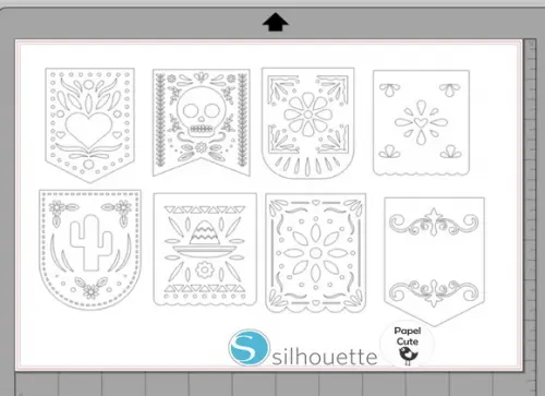 8 Arquivos de Corte Bandeirolas em Studio Silhouette