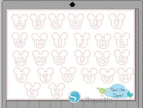 Arquivo de Corte Alfabeto Mickey em Studio Silhouette