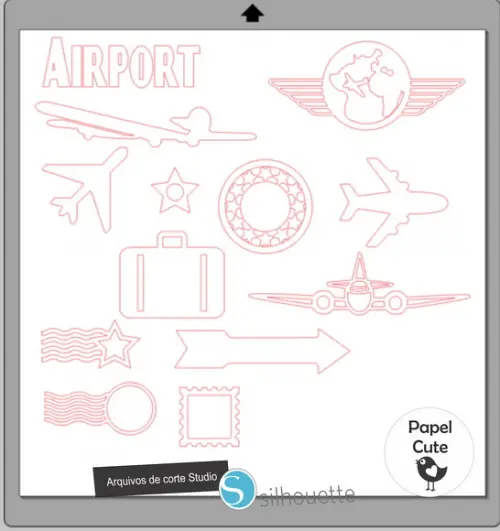 Arquivo de Corte Aviação em Studio Silhouette