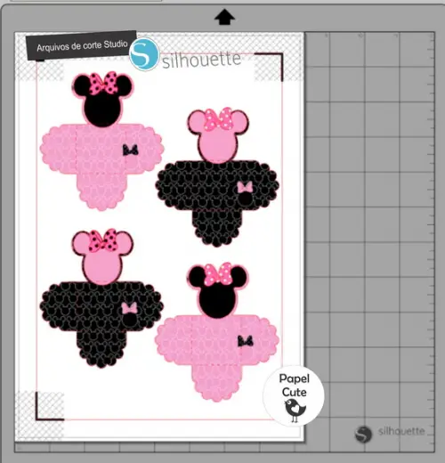 Arquivo de Corte Forminhas Minnie Rosa em Studio Silhouett