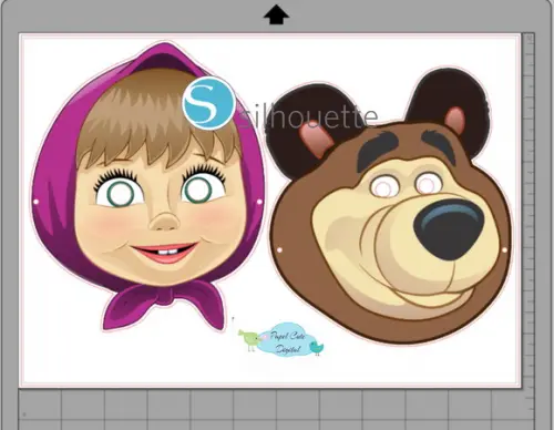Arquivo de Corte Máscara Masha e o Urso Silhouette Studio